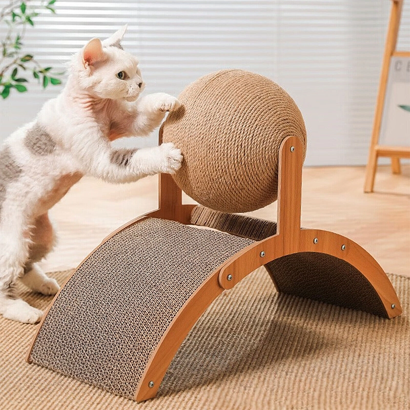 ball board toy, cat scratcher, cat scratching post, cardboard cat scratcher, large cat scratching post, cat ball scratcher